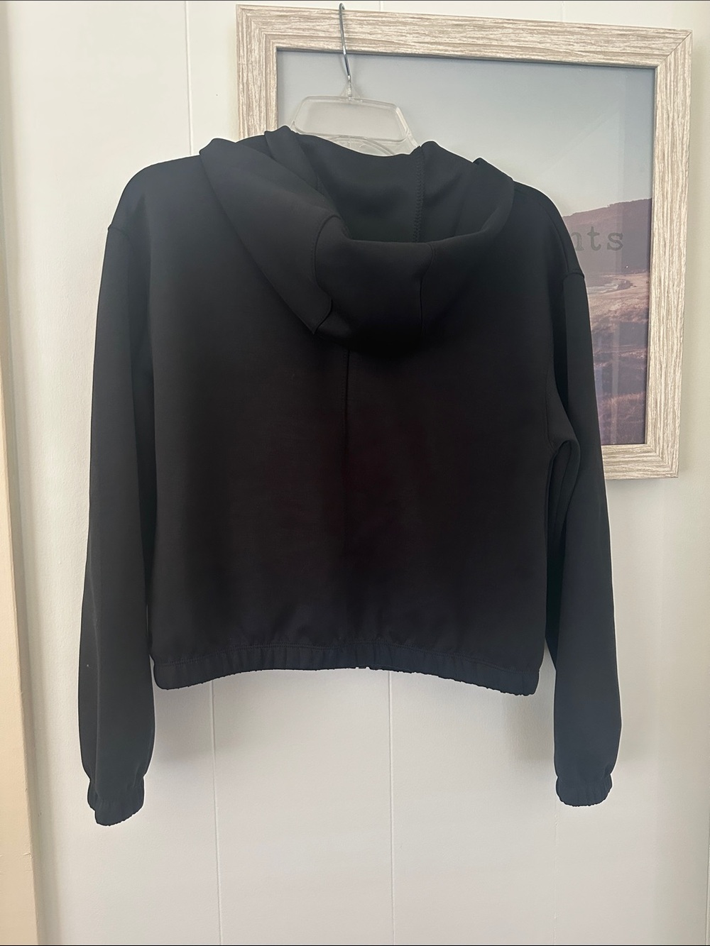 NWT Size XSmall All In Motion Airy Sleek Full Zip Scuba Hooded Black Jacket - Picture 5 of 5